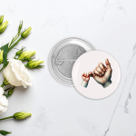 Pin Badges Buttons Father and Baby Hand Size 58mm